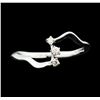 Image 2 : 0.07 ctw Prong Set Round Diamond 3-Stone Band - 14KT White Gold