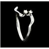 Image 4 : 0.07 ctw Prong Set Round Diamond 3-Stone Band - 14KT White Gold