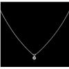 Image 2 : 0.55 ctw Diamond Pendant With Chain - 14KT White Gold