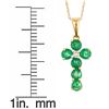 Image 2 : 0.62 ctw Emerald and Diamond Pendant - 14KT Yellow Gold