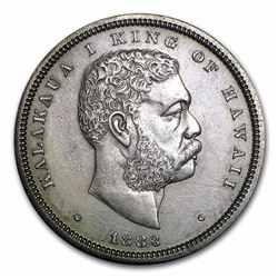 1883 Hawaii Half Dollar Kalakaua I AU58