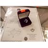 Image 4 : PENDANT - DIAMONDS IN STERLING SILVER RIBBON HEART DESIGN SETTING - WITH CERTIFICATE $737