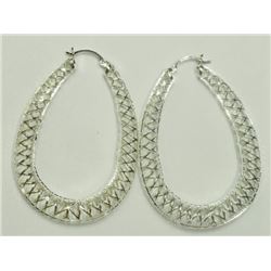 EARRINGS - 3-D SPUN STERLING SILVER - APPROX. 8.2GM - RETAIL ESTIMATE $300