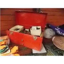 RED TOOL BOX AND CONTENTS