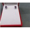 Image 2 : EARRINGS - 2CTW HEART FACETED AMETHYST IN STERLING SILVER SETTING - RETAIL ESTIMATE $200