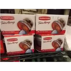 RUBBERMAID CONTAINERS - 4 PAKAGES OF 4 (1.2 CUP CONTAINERS) PER LOT