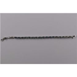 BRACELET - 18 OVAL FACETED BLUE MYSTIC TOPAZ IN STERLING SILVER LINK DESIGN - RETAIL ESTIMATE $350