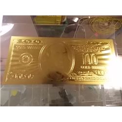 GOLD FOIL BILL - .999 GOLD - BEN FRANKLIN