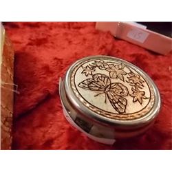 BRASS & SIVLER STYLE COSMETIC CASES - BUTTERFLY ETCHED