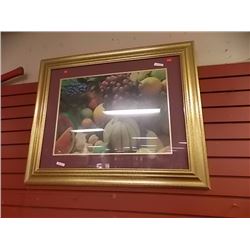 LARGE GOLD FRAMED PICTURE - STILL LIFE - FRUIT