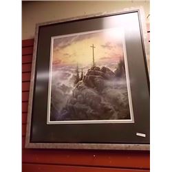 LIMITED EDITION THOMAS KINKADE LITHO - 1970'S - CROSS ON HILL