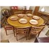 Image 1 : DINING TABLE - SOLID WOOD - 3 LEAFS - 6 CHAIRS