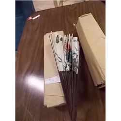 LOT OF 12 ORIENTAL FOLDING FANS - NEW