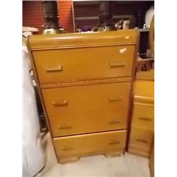 VINTAGE HIGH BOY DRESSER - BIRD'S EYE MAPLE - ART DECO ERA