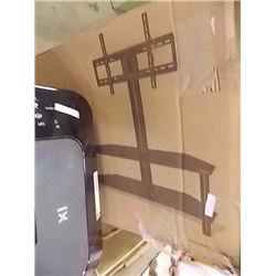 T.V. STAND - 44" BLACK METAL & GLASS - IN OPEN BOX CONTENT NOT VERIFIED