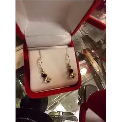 EARRINGS- ONYX & CRYSTAL