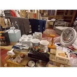 BASKET & BOX OF MISC - SOME COLLECTIBLES