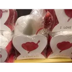 NEW TEDDY BEAR IN HEART BOX 9 X 9" ) - I LOVE YOU - MED. WITH 1 TEDDY