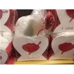 NEW TEDDY BEAR IN HEART BOX 9 X 9" ) - I LOVE YOU - MED. WITH 1 TEDDY