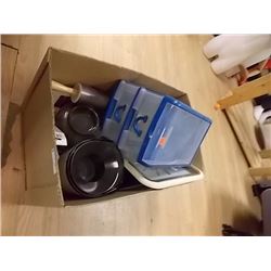 BOX OF HOUSE HOLD - POPCORN POPPER & MORE