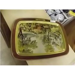VINTAGE TIN TRY - HARVEST TIME - CURRIER & IVES