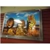 Image 1 : FRAMED PRINT ON BOARD "WILD CATS