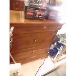 WOOD SIDE TABLE WITH  3 DRAWERS