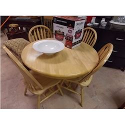 DINING TABLE - PINE - ROUND - WITH 4 CHAIRS - 42" 2002