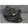 Image 1 : Large Inuit soapstone of a man and a fish, signed and numbered on base, 12" in length and 8 1/2" in 