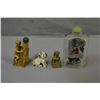 Image 1 : Selection of Oriental collectibles including an elephant ivory foo dog netsuke, a reverse painted gl