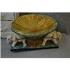 Image 2 : Three decorator pieces including majolica style elephant dish, a Japanese double handled vase and a 