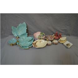 Selection of vintage and collectible dishes including Carletonware leaf motif serving set, Lord Nels