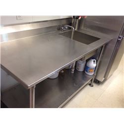 Stainless Steel Table 30x60 with one bay sink on right
