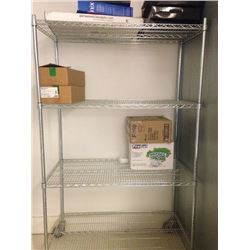 Chrome Shelving 24x48 with casters - 4 tiers