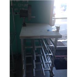 Can Rack mobile half size with can opener & Nemco Spiral fry cutter