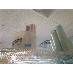 SHELF OF FROYO CUPS/LIDS CONTAINER
