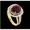 Image 4 : 14KT Yellow Gold 3.96ct Ruby and Diamond Ring