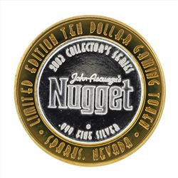 .999 Silver Nugget Sparks Nevada $10 Casino Gaming Token Limited Edition