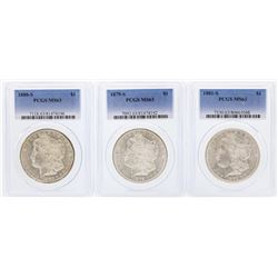 1879-S to 1881-S $1 Morgan Silver Dollar Coins PCGS MS63