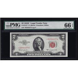 1953C $2 Legal Tender STAR Note PMG Gem Uncirculated 66EPQ
