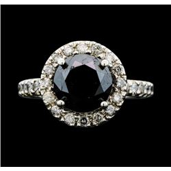 14KT White Gold 5.31ctw Black Diamond Ring