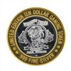 Image 1 : .999 Silver Whiskey Petes Casino $10 Casino Gaming Token Limited Edition