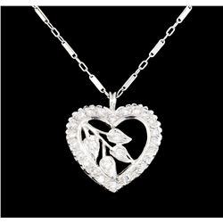 14KT White Gold 0.55ctw Diamond Pendant with Chain