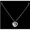 Image 2 : 14KT White Gold 0.55ctw Diamond Pendant with Chain