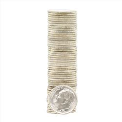 Roll of (50) 1958 Brilliant Uncirculated Roosevelt Dimes