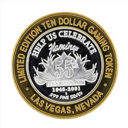 .999 Silver Flamingo Las Vegas $10 Casino Gaming Token Limited Edition