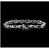 Image 2 : 14KT White Gold 9.09ctw Blue Sapphire and Diamond Bracelet