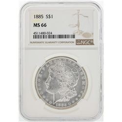 1885 $1 Morgan Silver Dollar Coin NGC MS66