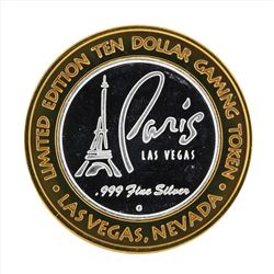 .999 Silver Paris Las Vegas $10 Casino Gaming Token Limited Edition