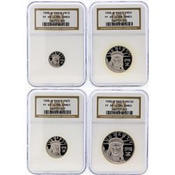 1998 (4) Coin Platinum Eagle Proof Set NGC PF69 Ultra Cameo Coin